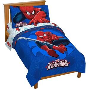 NEW Franco Marvel Spiderman Regulator Toddler Bed 4 Piece Bedding Comforter Set